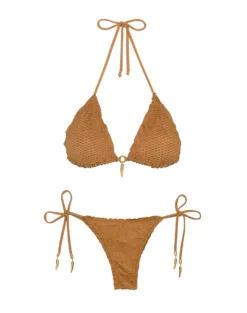 Scales Diara Ripple Top - Toffee -Cheap Bralette Store DiaraRippleTriTop flat