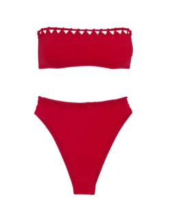 Leeza Hot Pant Bottom - Red Pepper 12 Leeza Hot Pant Bottom - Red Pepper -Cheap Bralette Store LeezaHotPants flat