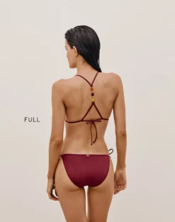 Tie Side Bottom - Cranberry -Cheap Bralette Store TIESIDEBOTTOM BACK FULL