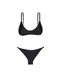 Beads Bottom - Black 17 Beads Bottom - Black -Cheap Bralette Store black luli beads bikini flat