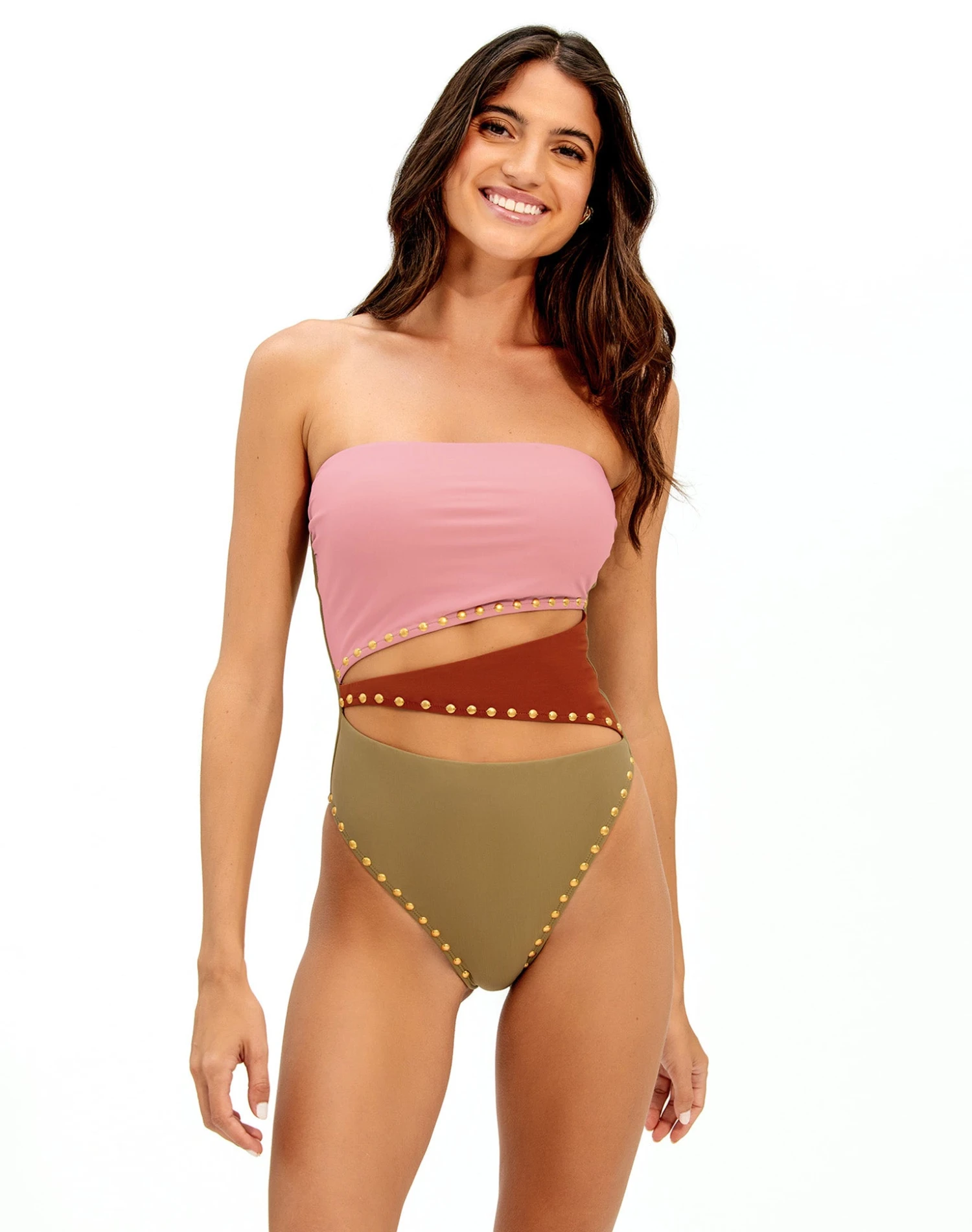 Frida Block One Piece - Pistachio Camel 1 Frida Block One Piece - Pistachio Camel