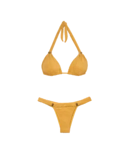Scales Bia Tube Bottom - Mustard -Cheap Bralette Store mustrad bia tube top flat bikini 1
