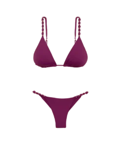 Beads Bottom (final Sale) - Plum -Cheap Bralette Store plum beads bikini flat