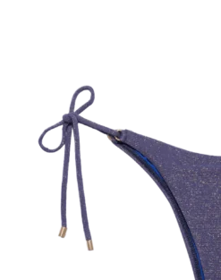 Lurex Tie Side Bottom - Royal -Cheap Bralette Store royal lurex tie side btm flat detail